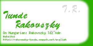 tunde rakovszky business card